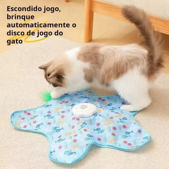 Brinquedos Inteligentes para Gatos：Esconde-Esconde com Rato, Penas Escondidas e Sons Realistas