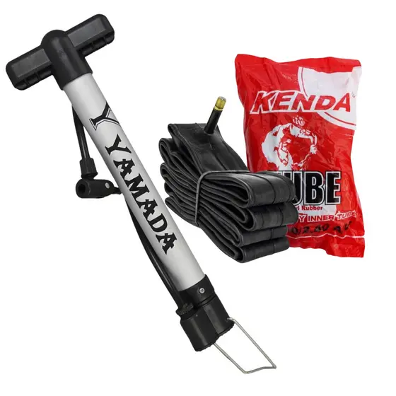 Bomba De Ar Bicicleta Yamada Alumínio 30cm Pneu Bike + Camara MTB Kenda Aro 26x1.9/2.125