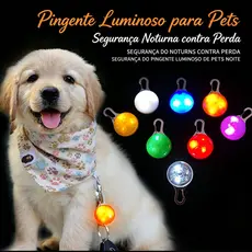 Coleira LED Pet Brilhante Cachorro Luz Luminosa Segurança Noturno Noite Anti-Perda