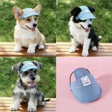 Chapéu Boné Para Pet Cachorro Fêmea Macho Ajustável de Tecido Gato em Tecido P M G Protege do Sol