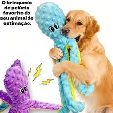 Brinquedo de Pelúcia Polvo Fundo do Mar Com Apito Barulho Interativo Divertido Para Cachorro