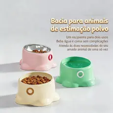 Tigela Inox Pet 300ml Antiderrapante Colorida Cães e Gatos