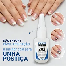 Cola Instantânea TekBond 793 Super Bonder 20g - Adesivo Multiuso para Artesanato, Unha Postiça Acrigel,Metal e Borracha
