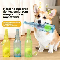 Brinquedo Interativo para Cachorros – Garrafa com Bola Interna