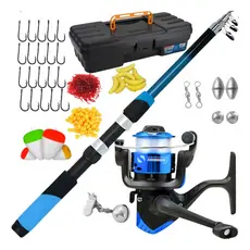Kit De Pesca Completo 1 Vara 1,70m + 1 Molinete + Itens milho Bichinho da Laranja