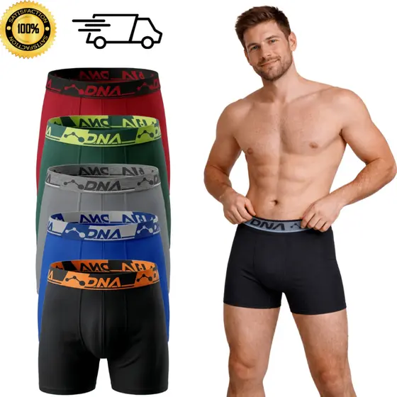Kit 5 Cuecas box boxer Confortável Microfibra primeira linha Forro 100% Algodão
