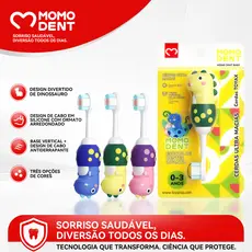 Momodent Escova de Dente Infantil , Crianças De 0 A 3 Anos | Design De Dinossauro Fofo