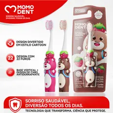 Momodent Escova de Dente Infantil, 3-12 Anos, Design Cartoon Fofo e Autoportante