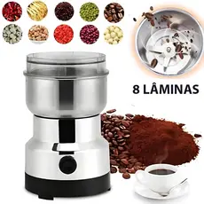 Moedor Multifuncional de Café Elétrico 127V/220V 8 Lâminas 240W 41000RPM Aço Inox para Café Especiarias
