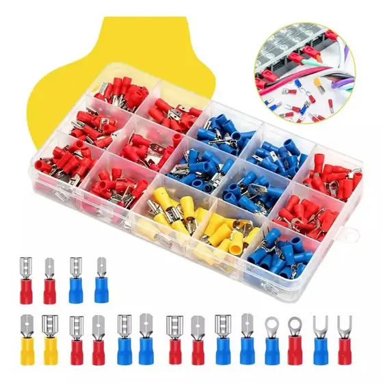 Kit 280 Terminal Elétrico Conector de Cabo Compatível com 0.5-6mm² (22-10AWG) Isolamento de PVC