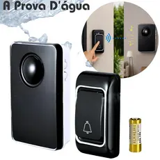 Campainha Sem Fio Digital Alcance 150m 38 Toques Ajustável aviso visual + sonoro127~220V para idosos