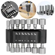 Kit Bits Soquetes Magnéticos 9/14Peças Haste 1/4 5~13mm para Furadeira Parafusadeira