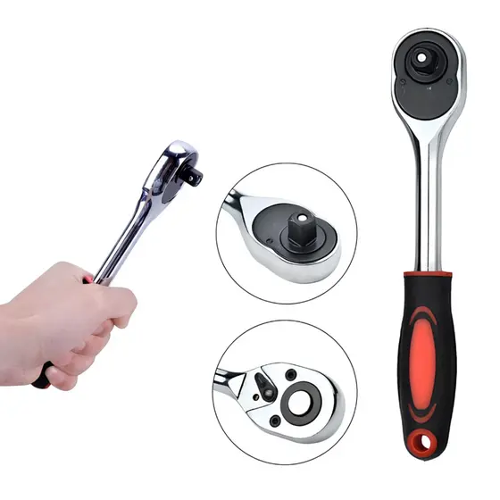Chave Catraca Reversível 1/2" 250mm Galvanizada Ferramenta Mecânica Reparos