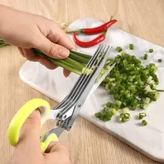 Tesoura Picotadora com 5 Lâminas - Segura para Alimentos, Temperos e Papel