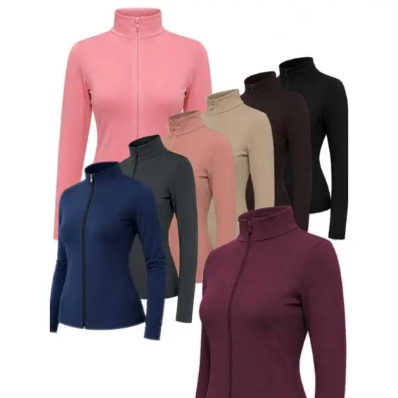 JAQUETA CASAQUINHO TÉRMICA FEMININA PELUCIADA SLIM FIT ESPORTIVA COM ZÍPER