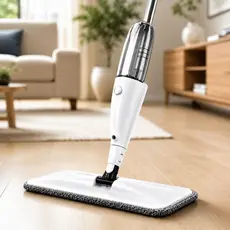 Mop Spray Rodo Esfregão SMX Home com Reservatório 400ml Refil Microfibra Lavável 126cm Sem Balde