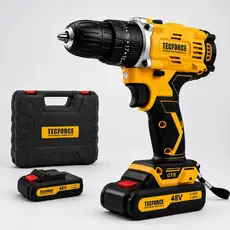 Parafusadeira Furadeira 48V Sem Fio 2 Baterias Kit Completo com Maleta e Brocas
