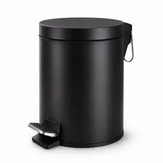 Lixeira Preta Fosca Com Pedal Cesto Removível 3L/5L Banheiro