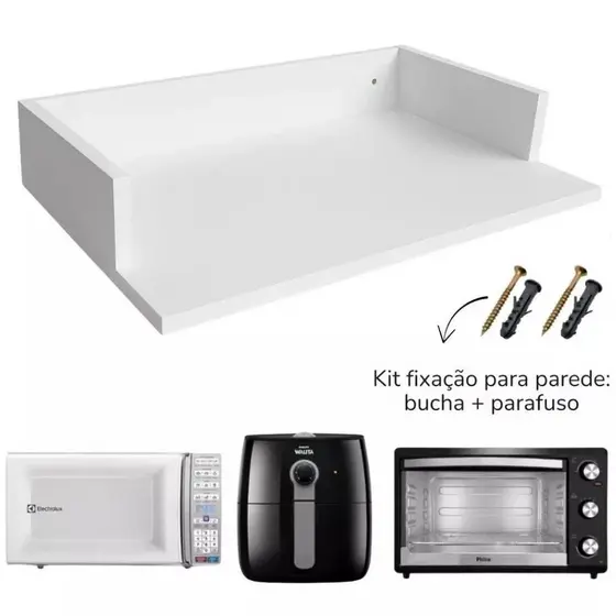 Nicho Suporte de Parede para Micro-ondas/Forno/em MDF 100% 60x40 cm resistente