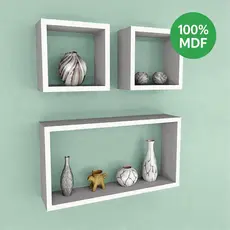 Nichos Decorativos de Parede 3 Peças Branco – Prateleiras Modernas para Sala, Quarto e Escritório