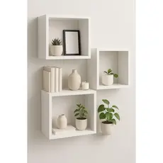 conjunto 3 nichos cubo branco, 30x10x30 100% MDF infantil, escritório, envio imediato