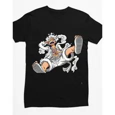 nova camiseta Básica Unissex Luffy Anime One Piece Gear 5 camisa algodão laçamento