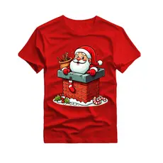 camiseta unissex camisa personalizada papai noel chaminé natal blusa algodão