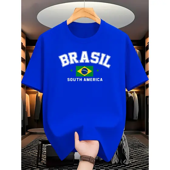 Camiseta Masculina Brasil 100% Algodão Blusa Feminina Varias Cores Camisa  Torcedor Copa Do Mundo