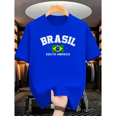 Camiseta Masculina Brasil 100% Algodão Blusa Feminina Varias Cores Camisa  Torcedor Copa Do Mundo