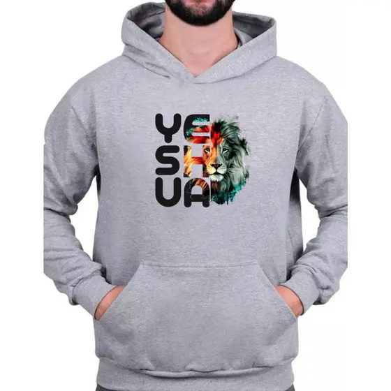 blusa moletom frio masculino e feminino estampado yeshua Com Capuz