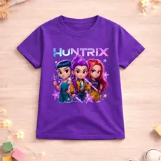 Camiseta Infantil Camisa Huntrix Guerreiras do Kpop Blusa Estampada Moda Kids 100% Algodão