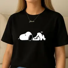 Camiseta Feminina Snoopy Cartoon Casual Básica Confortável Lançamento Envio Imediato
