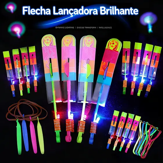 Kit 5- 20 Avatar Voador De Led Com Estilingue Foguete Helicóptero Brinquedo de Criança