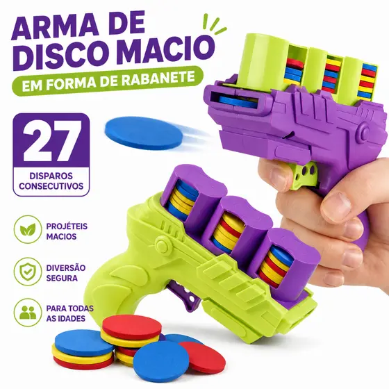 Pistola Lançador de Dardos Com 27 Dardos de Espuma - Brinquedo Menino