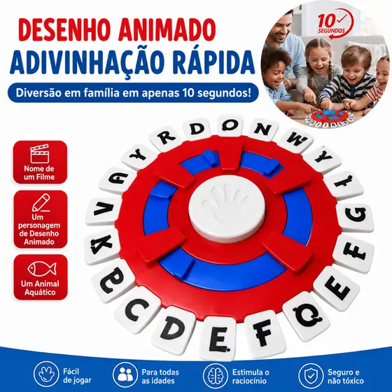 Jogo Stop Tapple Jogo Rápido Alfabeto Maluco | Tabuleiro Educativo para Crianças