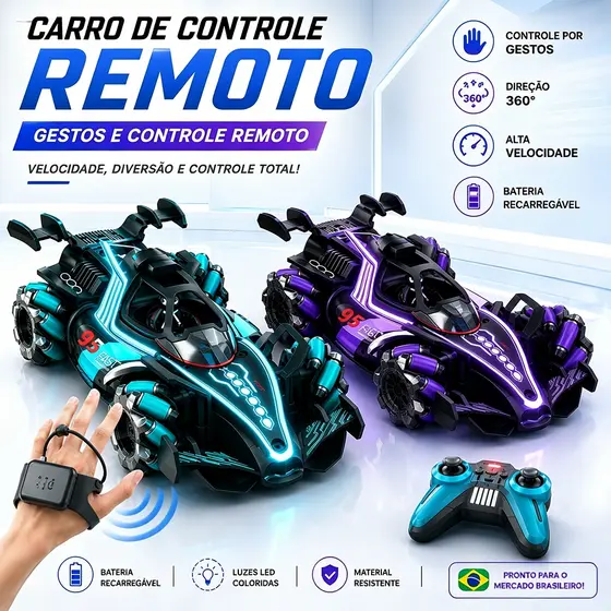 Carrinho de Controle Remoto F1 Recarregável De Drift Solta Fumaça Carro de Alta Velocidade Diversão