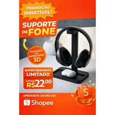 Suporte para Fone de Ouvido Gamer com Bandeja | Organizador de Mesa para Headset Universal | Suporte Headphone