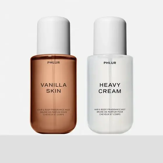 PHLUR Vanilla & Cream Duo - Conjunto de Body Mist Vanilla Skin + Heavy Cream em Tamanho Completo (2 x 8 Fl Oz) SYR3 09ZU