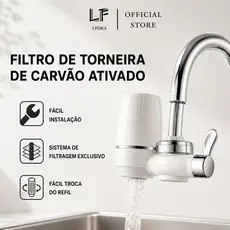 Torneira com Filtro de Água com Carvão Ativado Purificador para Cozinha Água Mais Limpa e Segura