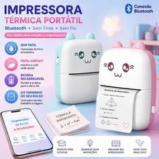 Mini Impressora Térmica Portátil De Bolso Impressão Sem Fio Fotos Notas Bluetooth Para Android Ios