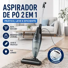 Aspirador de Pó Vertical Portátil Sucção 14000Pa 127V Para Sofá Cama Tapete Cantos Uso Doméstico