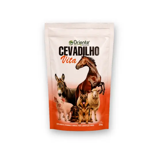 Suplemento Cevadilho Vita 200g Vitaminas Minerais Equinos Suínos Ovinos Cães