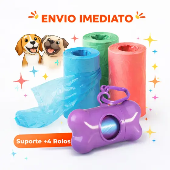 Kit 12 Rolinhos Suporte Cata Cata Coco Cachorro Higienico Pet Lixo