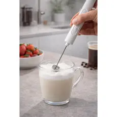 Mini Mixer Elétrico Portátil Premium com Fuê Batedor de Bebidas, Café, Shakes e Ovos | Recarregável
