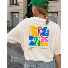 Camiseta T-Shirt Brazuca Alta Qualidade 100% Algodão Brasil Hexa Blusa Copa Off White