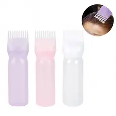 Frasco Aplicador com Pente Tintura de Cabelo Óleo Creme Portátil Uso Profissional