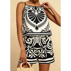 conjunto feminino elegante preto e branco