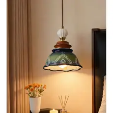 luminária vintage em cerâmica, luminária minimalista retro