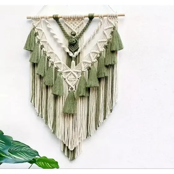 macramé para sala, macramé com fios de algodão