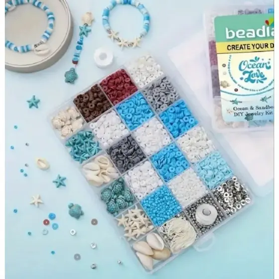 kit missanga para pulseira, pulseira de praia, diy